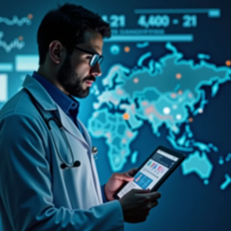 Médico monitorando dados de paciente remotamente
