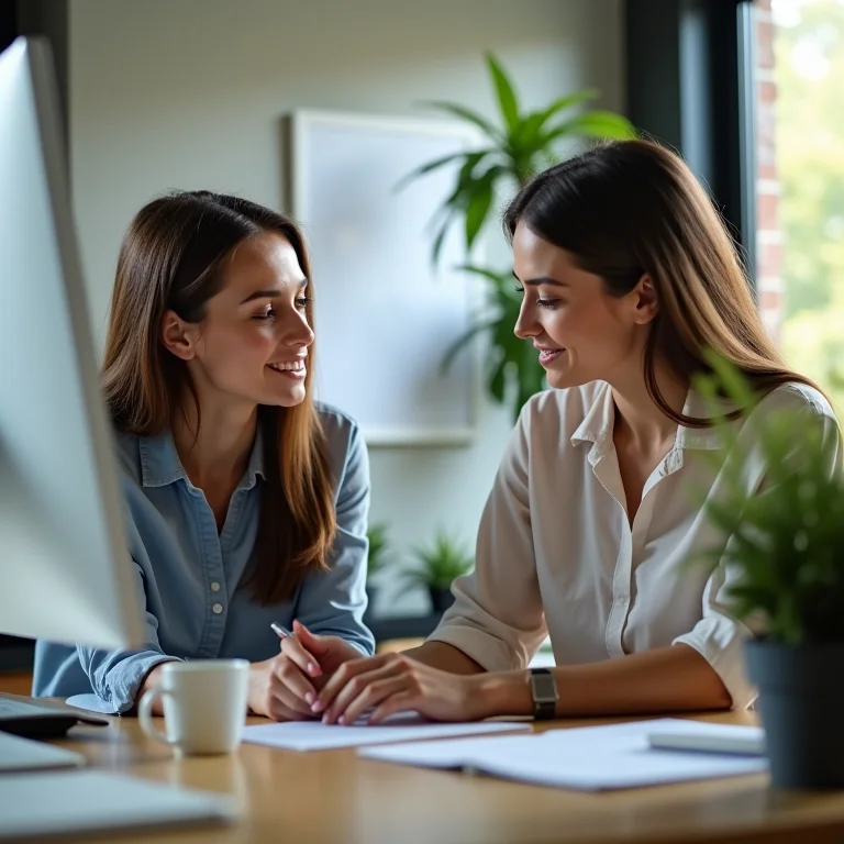 Mentoria e apoio em ambiente de trabalho seguro.