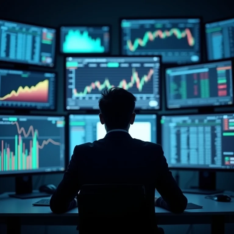 Pessoa cercada por informações que confirmam suas crenças de investimento