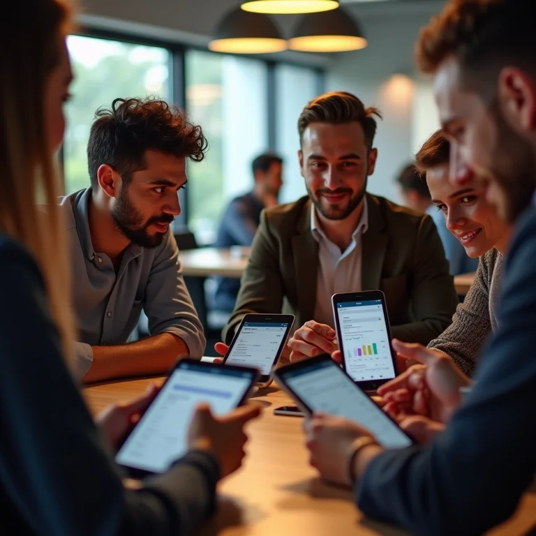 Pessoas comparando ofertas de crédito consignado em dispositivos digitais