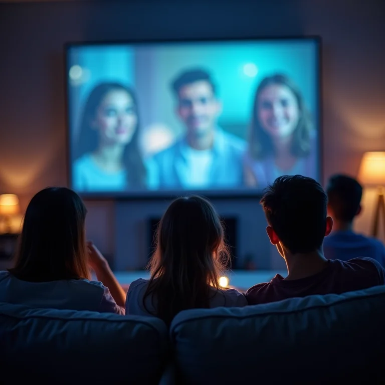 Pessoas diversas conectadas por projeções holográficas.