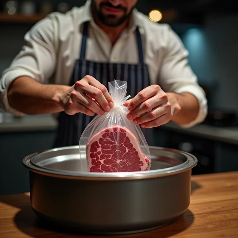 Preparando carne para sous vide