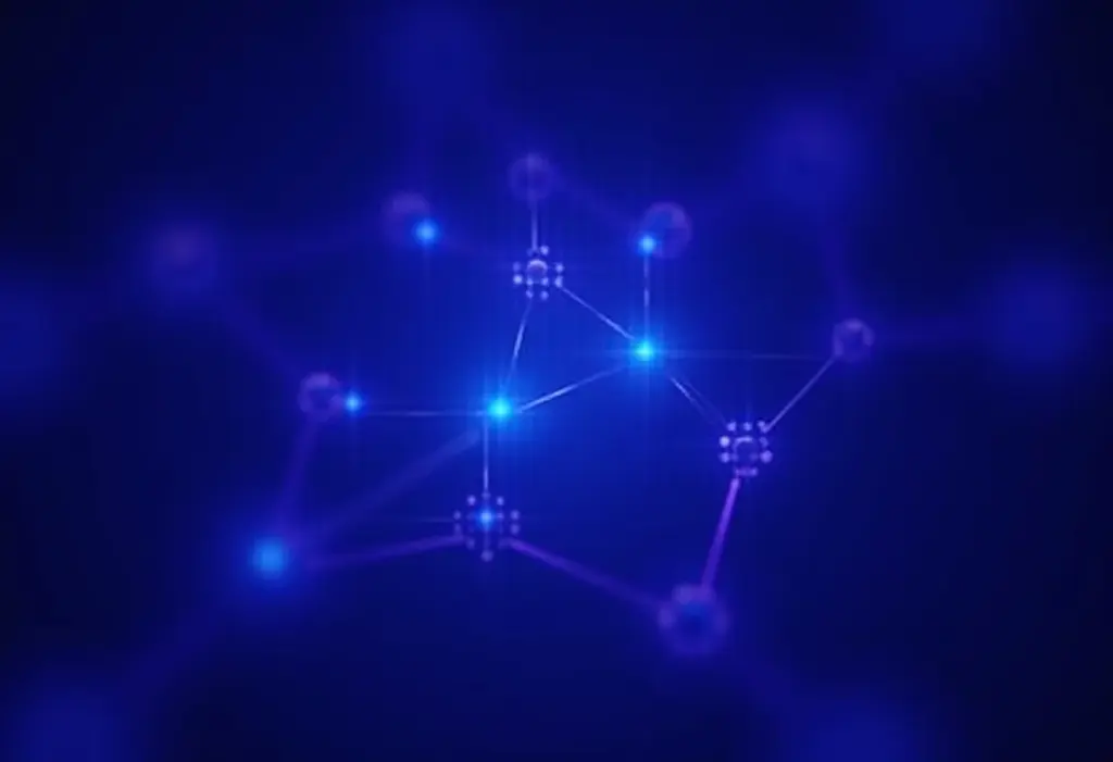 Rede neural abstrata representando gestão de equipes.