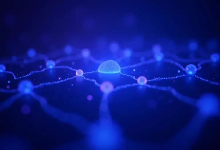 Rede neural abstrata representando segurança psicológica no trabalho.