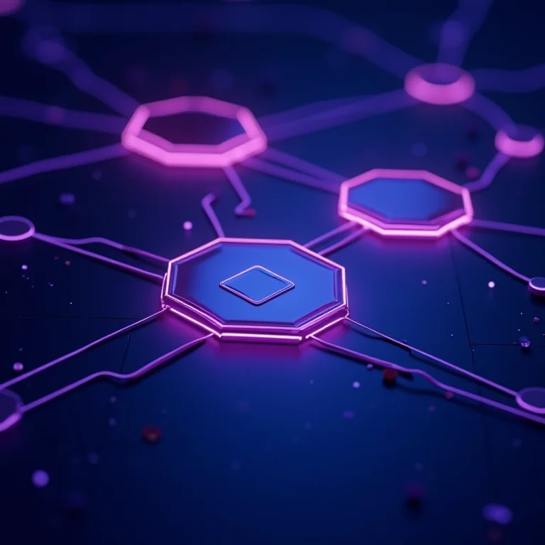 Representação visual dos blocos interconectados do blockchain.