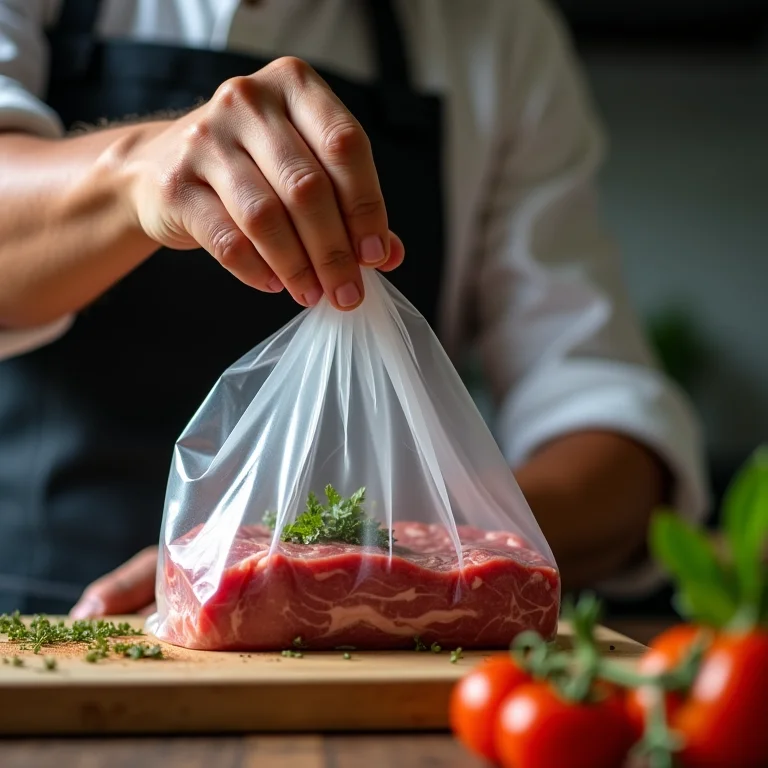Temperando a carne para sous vide
