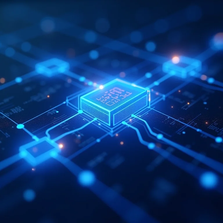 Visualização abstrata da tecnologia blockchain por trás do Drex.