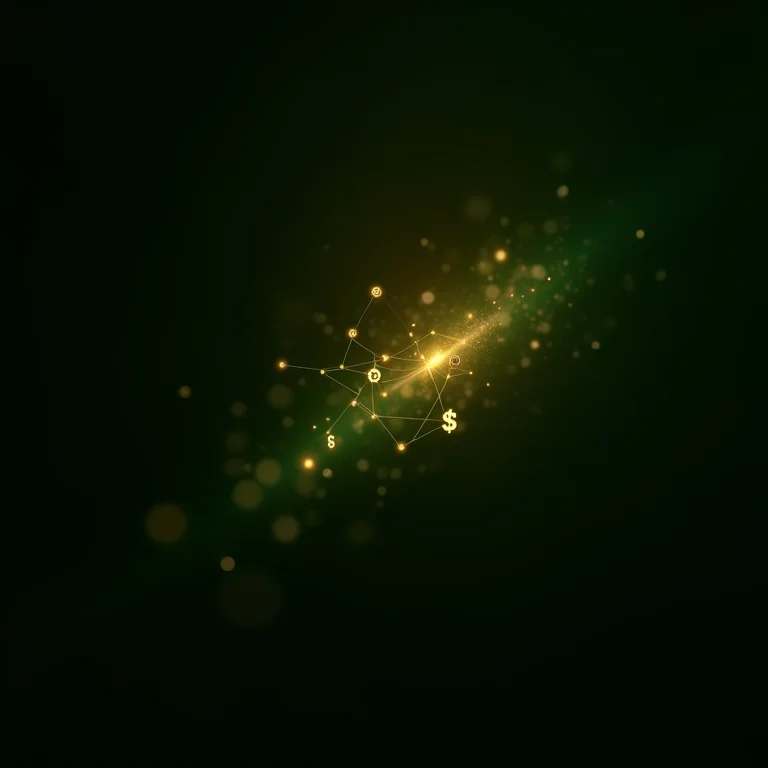 Visualização abstrata de Finanças Descentralizadas (DeFi)