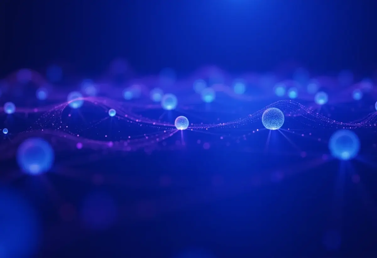 Marketing turbinado: as ferramentas de IA que você precisa conhecer Visualização abstrata de inteligência artificial impulsionando o marketing digital.