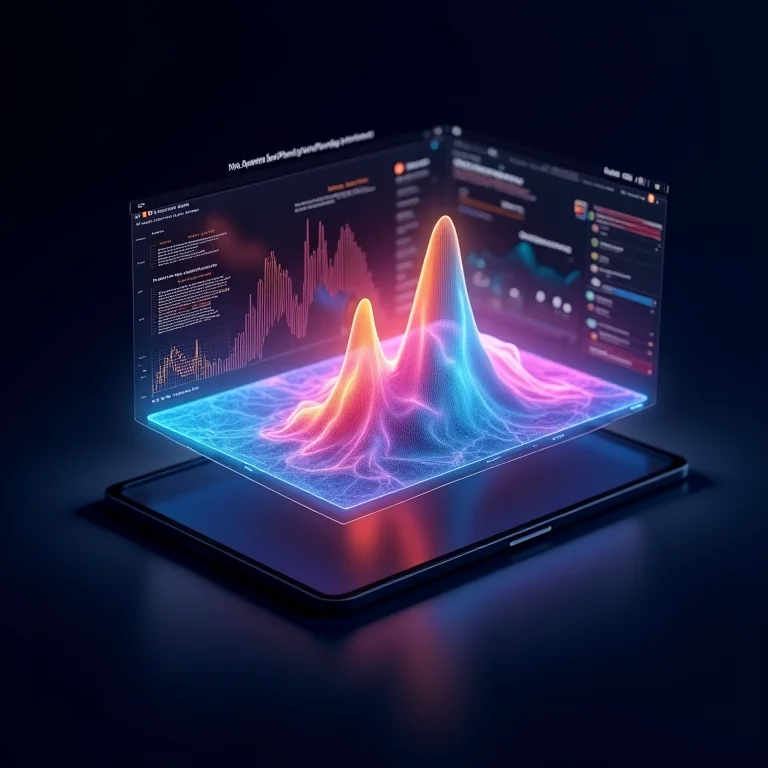 Visualização de dados abstrata representando o sentimento dos funcionários.