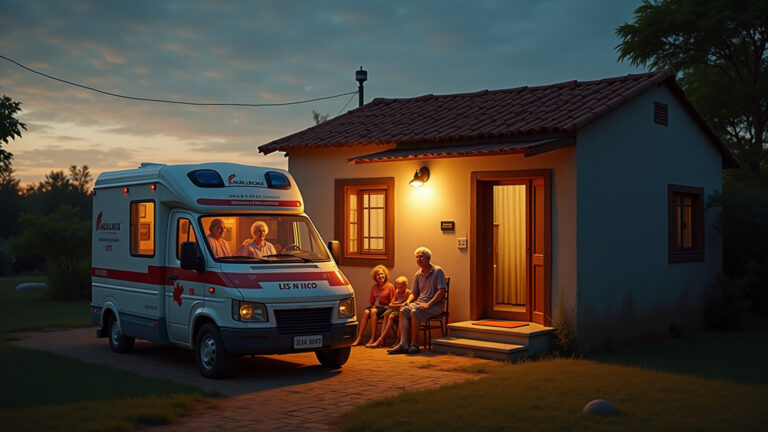 UTI móvel particular e ambulância para emergências 24h Ambulância UTI móvel particular e família brasileira sorrindo, transmitindo segurança e esperança.