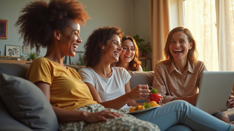7 escolhas inteligentes de quem investe no lar, na beleza e na qualidade de vida Pessoas diversas sorrindo em casa, representando escolhas inteligentes de lar, beleza e qualidade de vida.