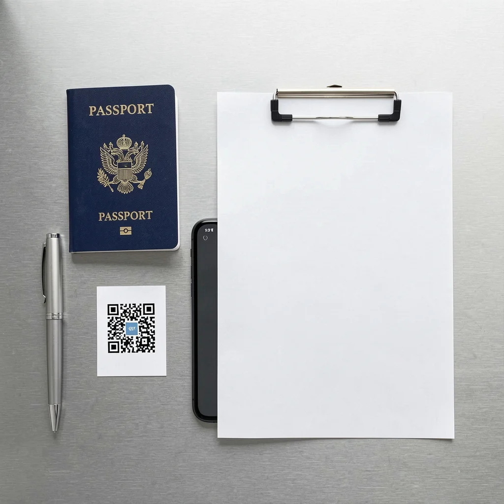 Documentos e smartphone sobre mesa com aplicativo de scanner