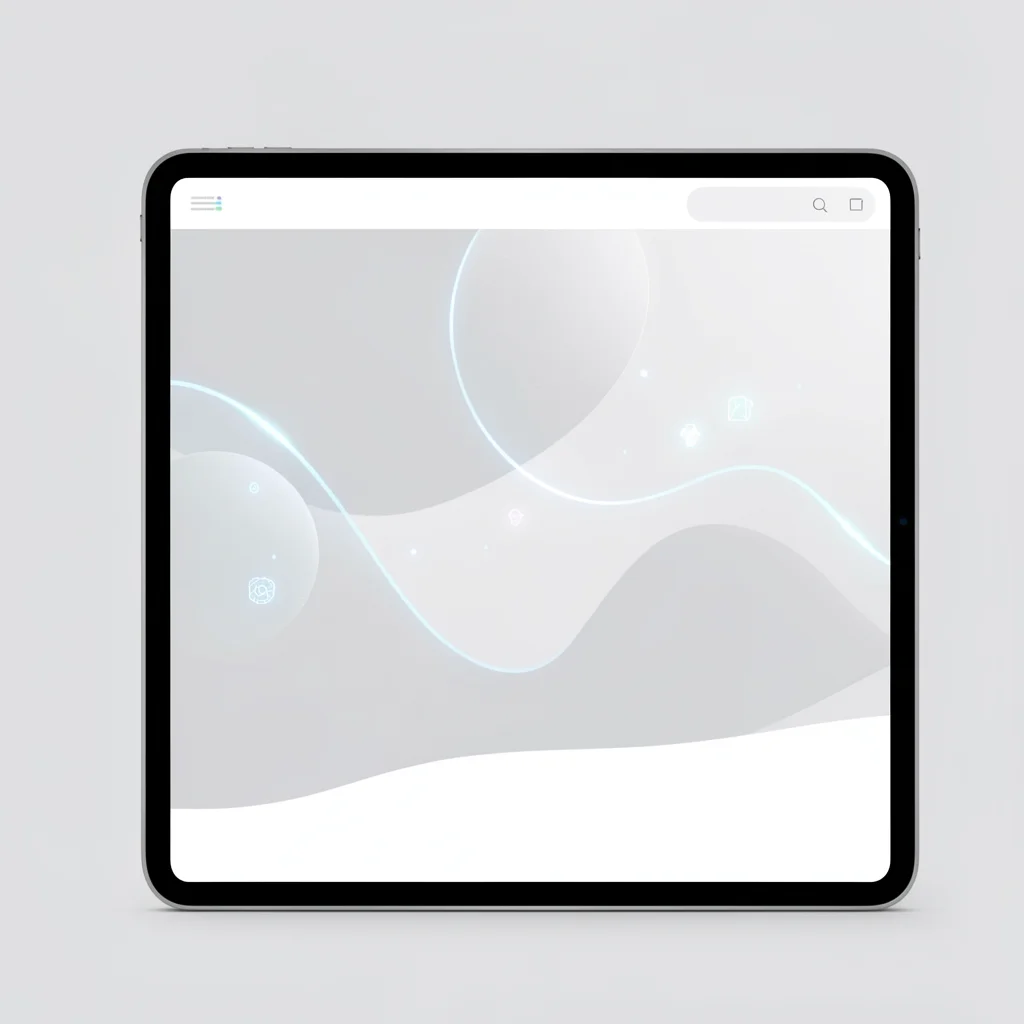 Interface de design com inteligência artificial em tablet moderno