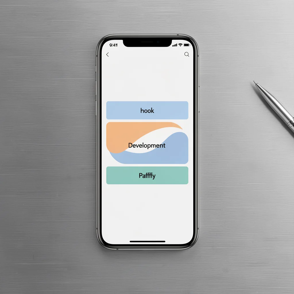 Mockup de smartphone exibindo estrutura de vídeo vencedora no TikTok