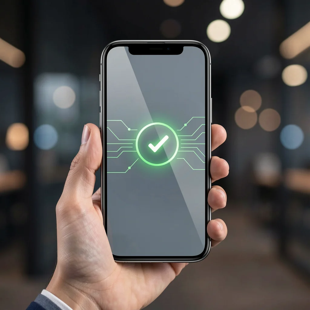 Smartphone exibindo tela de saque via Pix do TikTok, com destaque para o processo rápido.