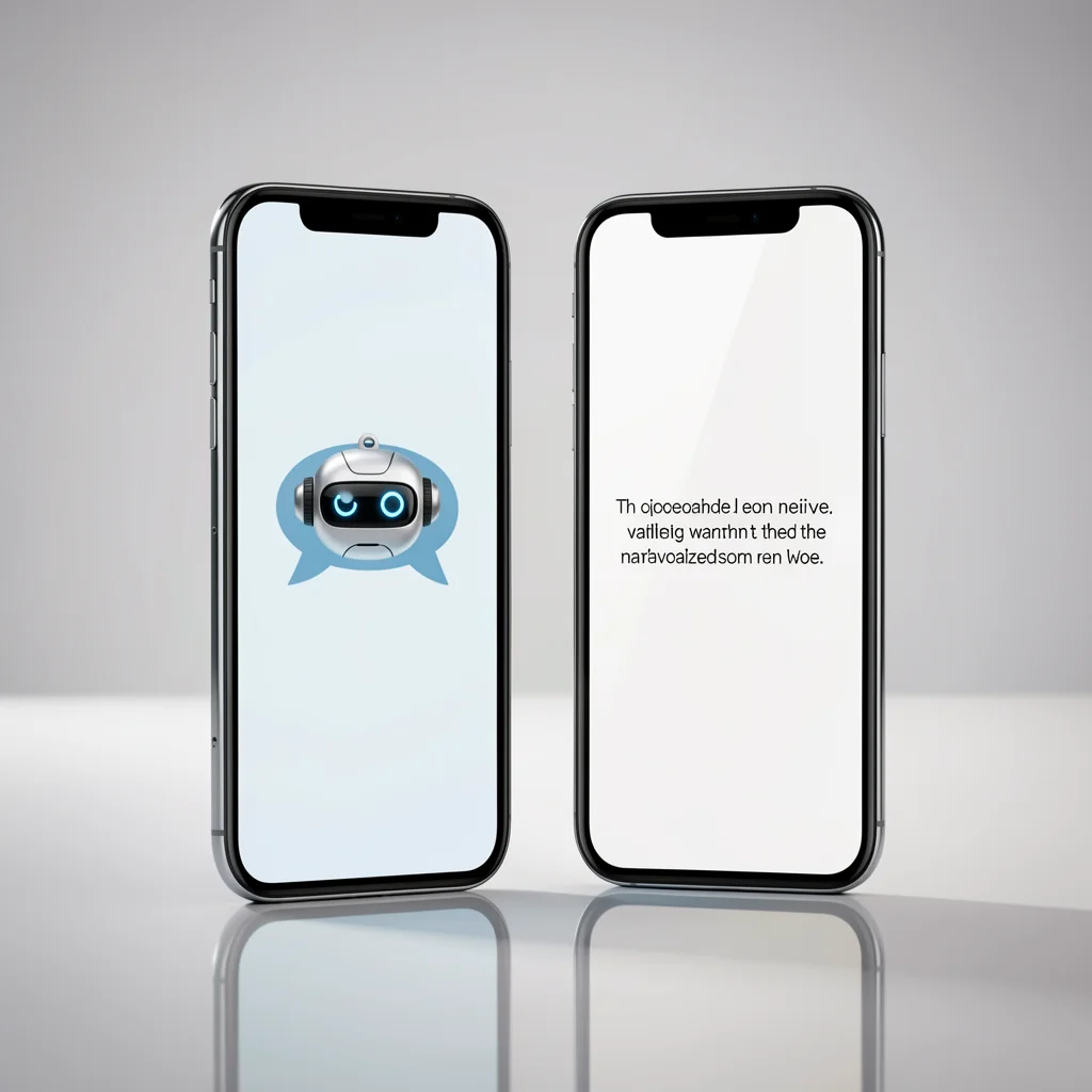 Dois smartphones lado a lado comparando atendimento robótico e personalizado no WhatsApp