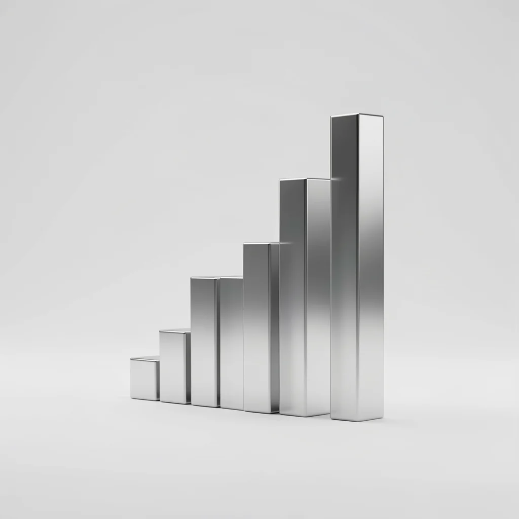 Gráfico de barras minimalista representando requisitos de seguidores e visualizações para monetização no TikTok