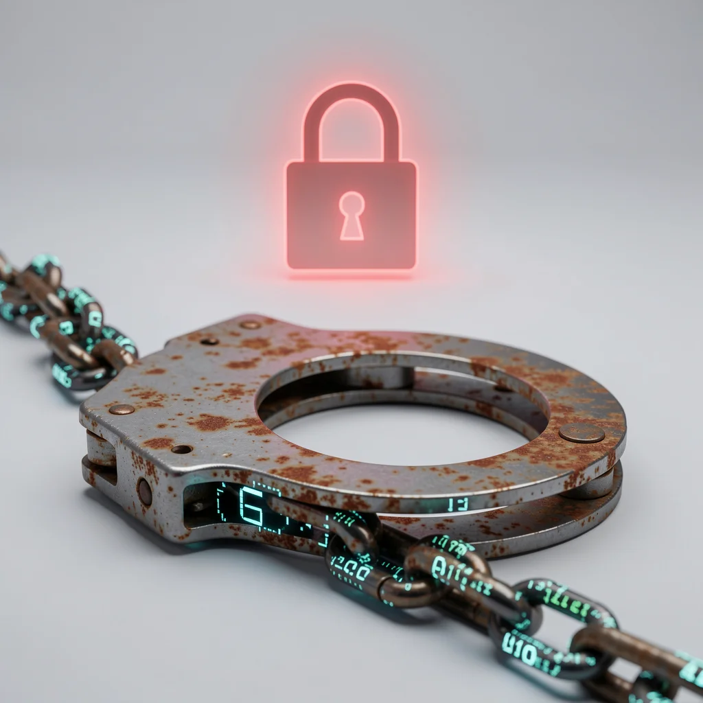 Imagem de algemas digitais e cadeados representando o lock-in de provedores SaaS