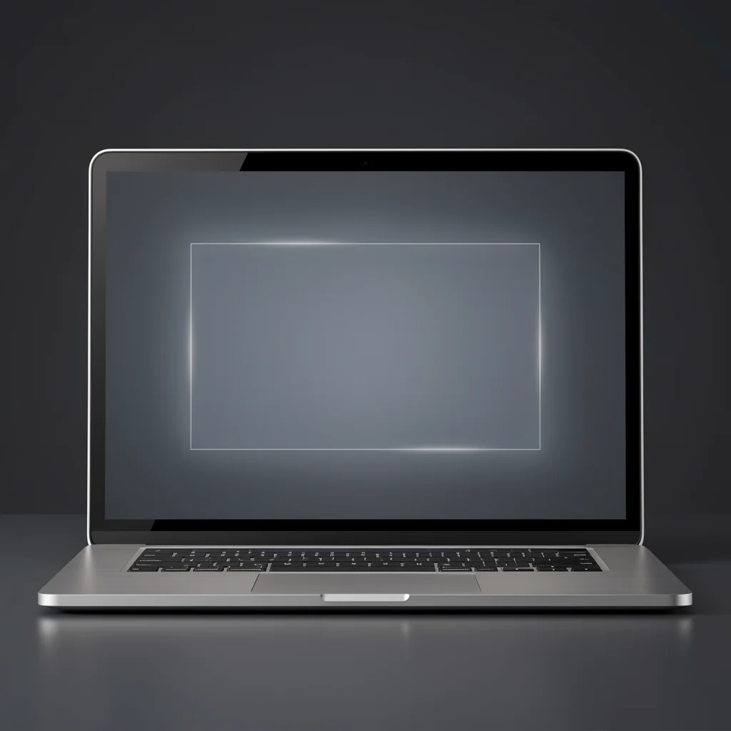 Notebook moderno exibindo página de destino minimalista com destaque na área de headline