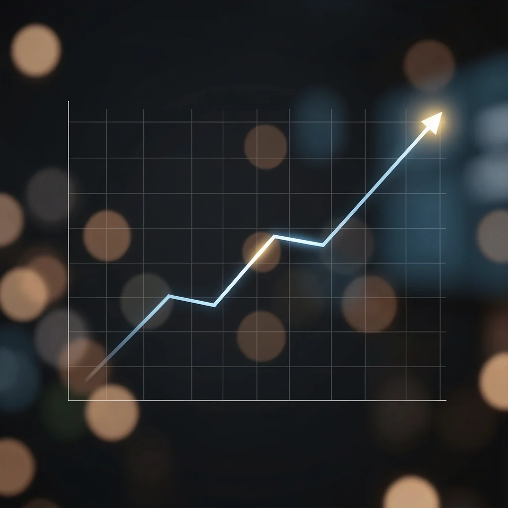Gráfico de linha elegante em estilo corporativo com tendência de crescimento ascendente