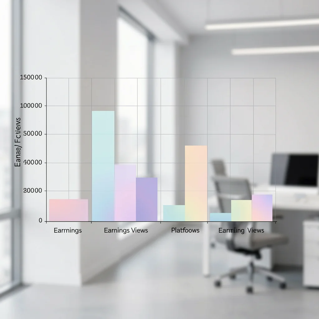 Gráfico de barras comparando ganhos por 1000 visualizações em diferentes plataformas