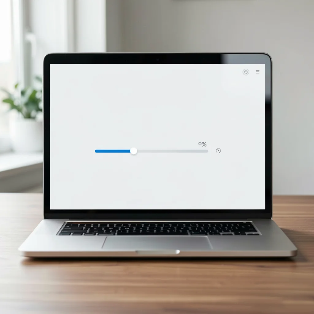 Mockup de laptop exibindo interface minimalista de criação de NFT com controle de royalties