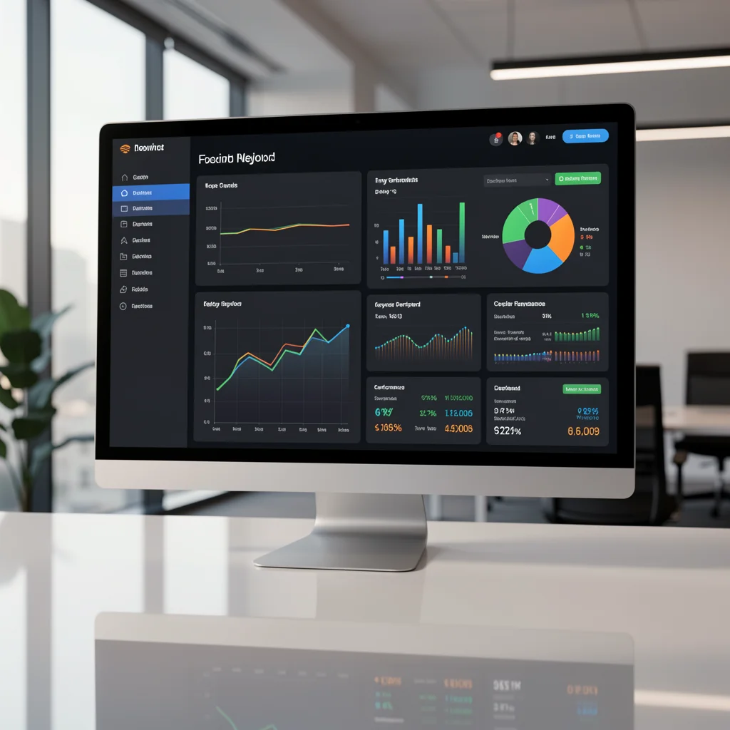 Interface de ferramentas de SEO com gráficos e métricas de desempenho.