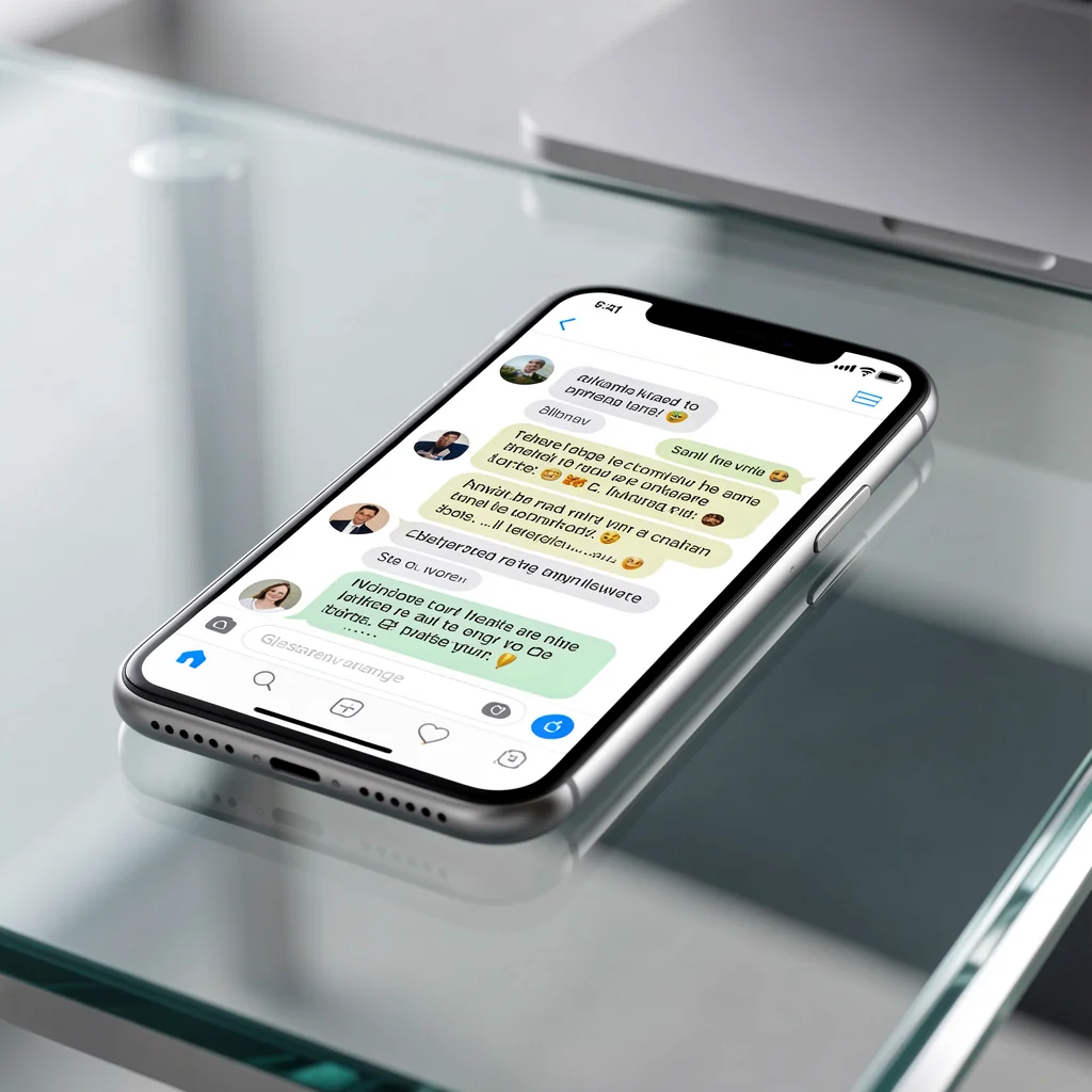 Smartphone com tela mostrando conversas confusas e desorganizadas, representando erros comuns no atendimento ao cliente.