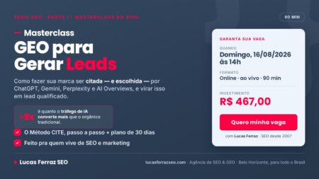 Masterclass sobre GEO acontece neste domingo