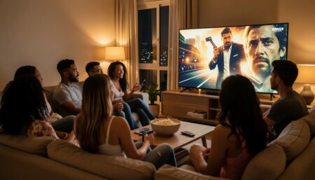 Amigos assistindo a lançamentos de outubro de 2026 em casa no streaming